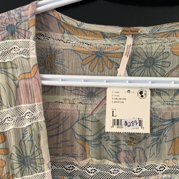 FREE PEOPLE Field of dreams top/dress ivory - Picture 6 of 8